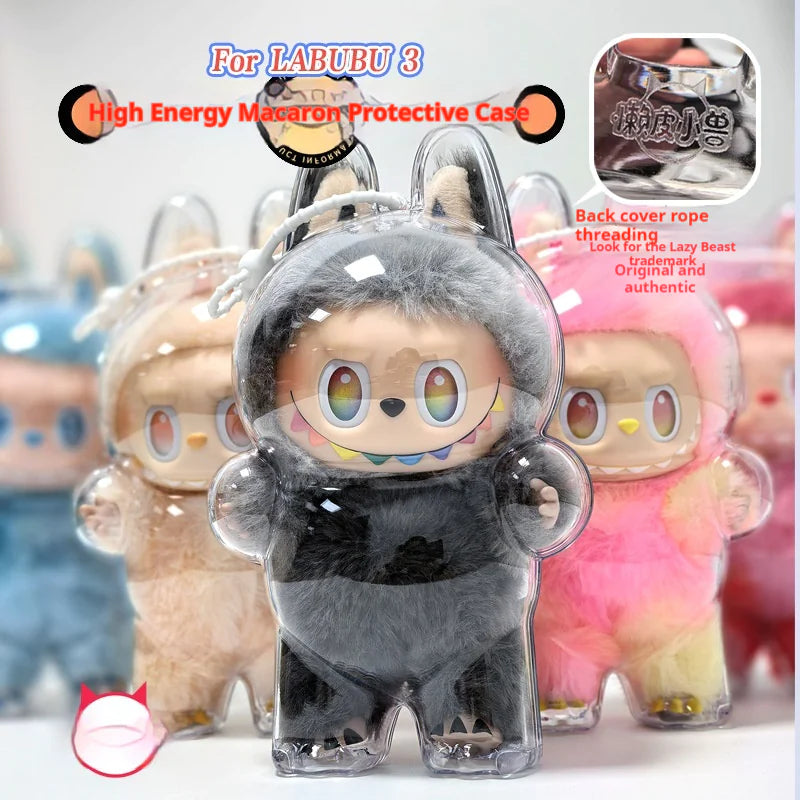 Labubu Plush Display Case – Transparent Travel Storage for Mini Plush Toys & Collectibles (1pc)