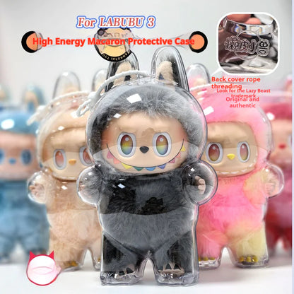 Labubu Plush Display Case – Transparent Travel Storage for Mini Plush Toys & Collectibles (1pc)