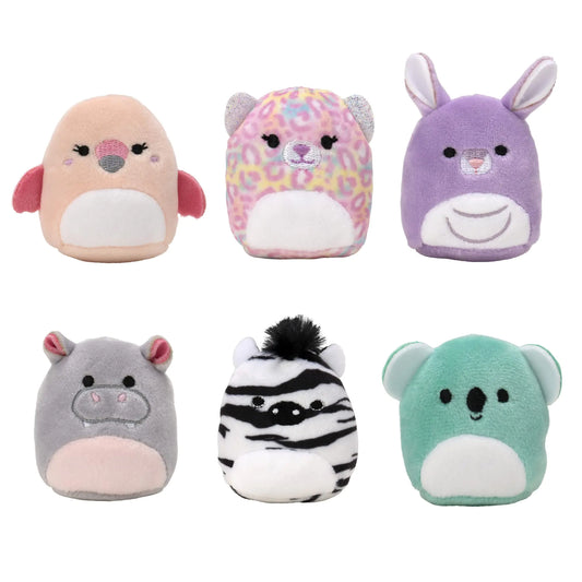 Squishville Mini Squishmallows – Wildlife Squad 6-Pack Mystery Plush Set (2")