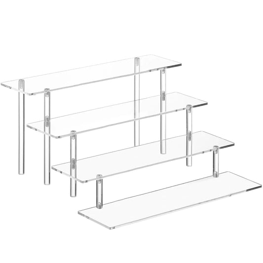 4-Tier Clear Acrylic Display Stand – Organizer Shelf