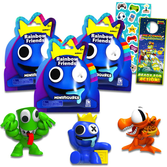 Rainbow Friends Mystery Mini Figures + Stickers - Blind Bag 3-Pack (1pc)