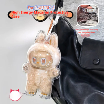 Labubu Plush Display Case – Transparent Travel Storage for Mini Plush Toys & Collectibles (1pc)