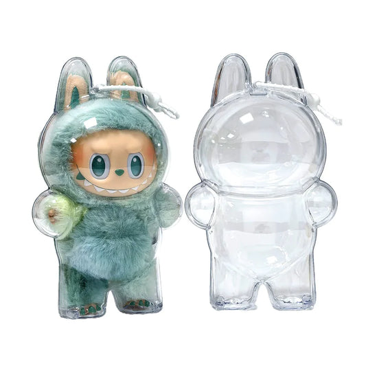 Labubu Plush Display Case – Transparent Travel Storage for Mini Plush Toys & Collectibles (1pc)