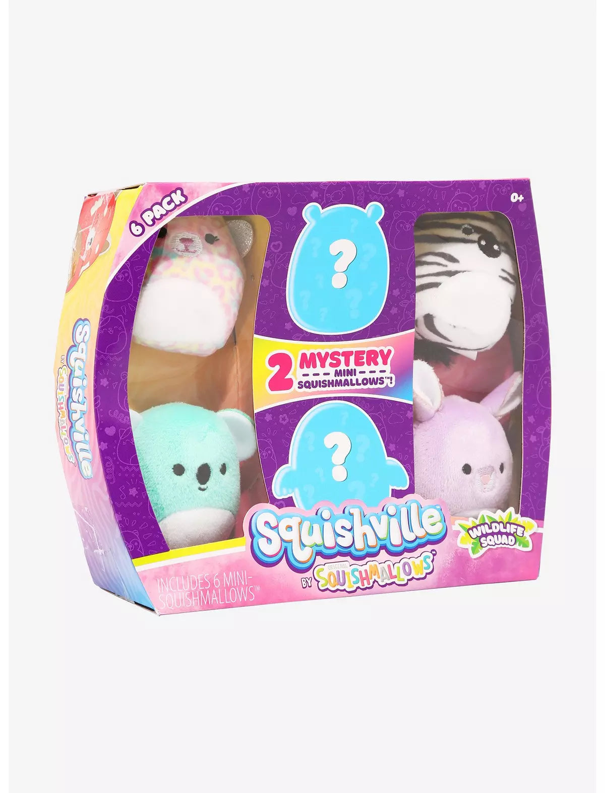 Squishville Mini Squishmallows – Wildlife Squad 6-Pack Mystery Plush Set (2")