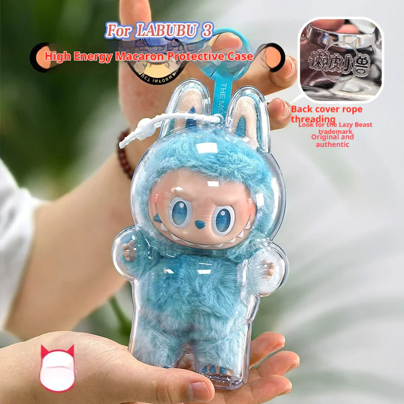 Labubu Plush Display Case – Transparent Travel Storage for Mini Plush Toys & Collectibles (1pc)